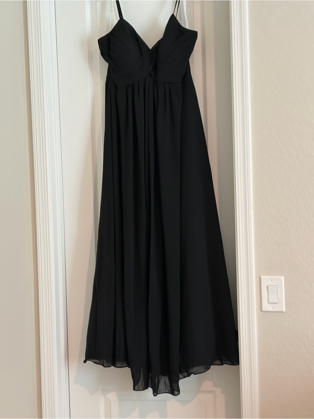 Azazie Black Spaghetti-Strap Maxi Dress